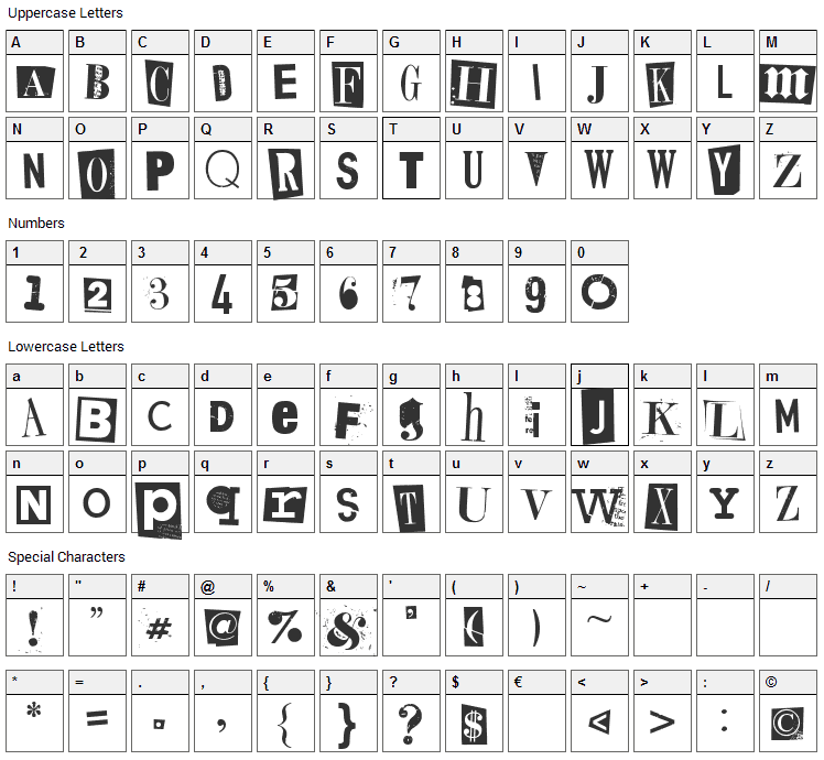 Kings of Pacifica Font Character Map