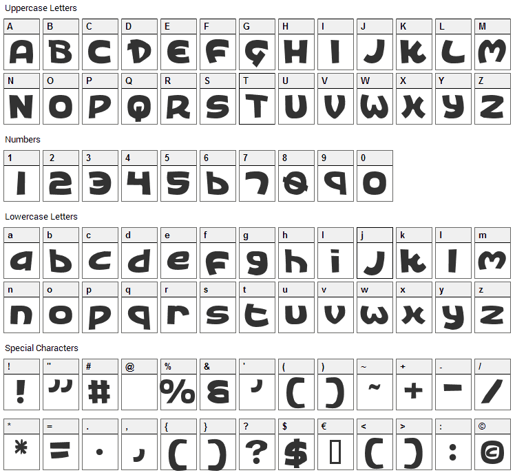 Kings Ransom Font Character Map