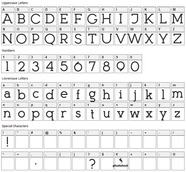 Kingsmen Font Character Map