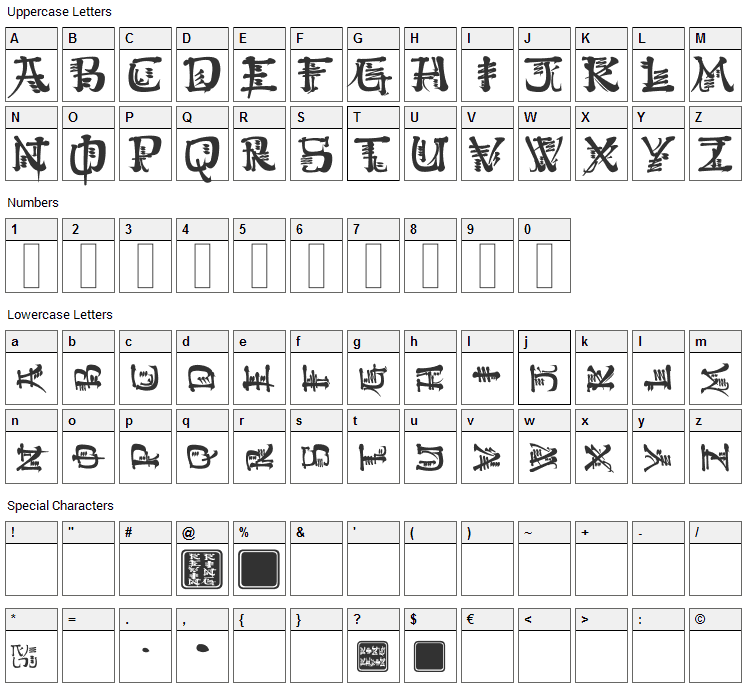 Kingthings Conundrum Font Character Map