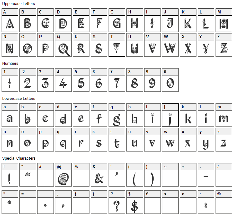 Kingthings Facetype Font Character Map