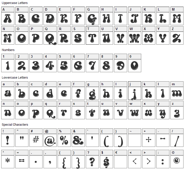 Kingthings Lickorishe Font Character Map