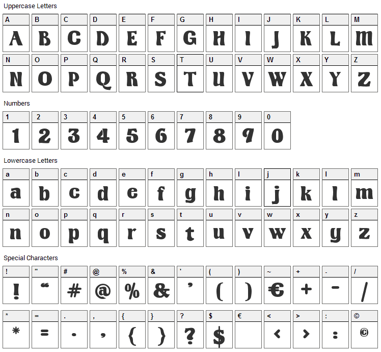 Kingthings Organica Font Character Map