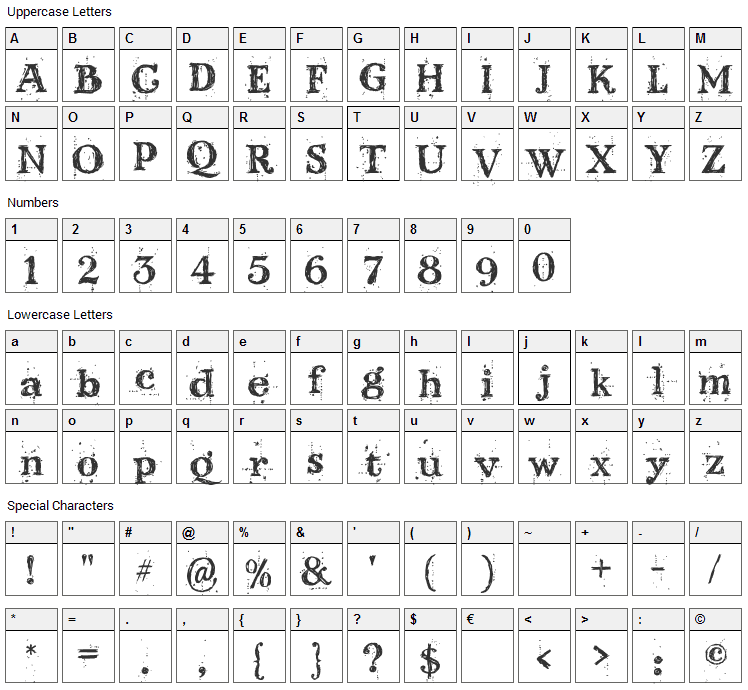 Kingthings Scrybbledot Font Character Map