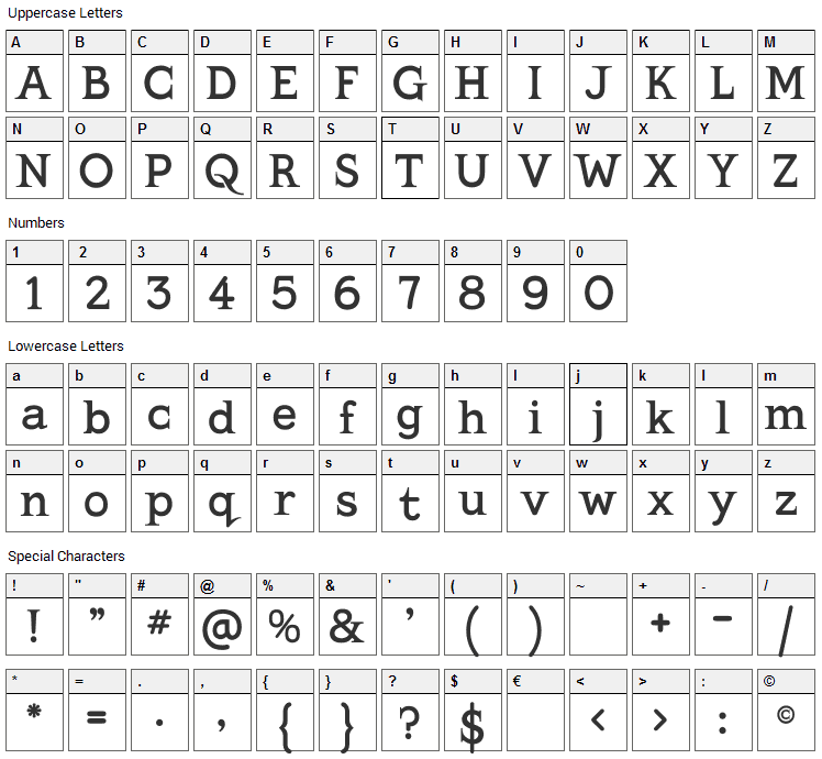 Kingthings Serifique Font Character Map