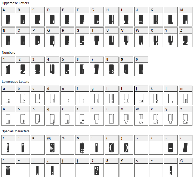 Kingthings Wrecktangle Font Character Map