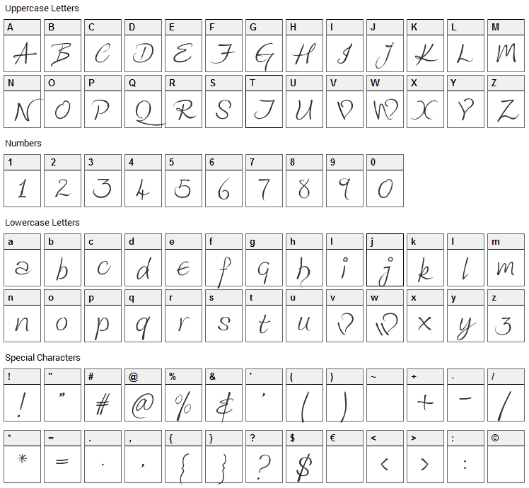 Kingthings Wrote Font Character Map