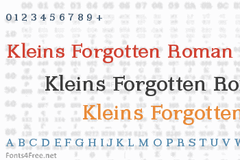 Kleins Forgotten Roman Font