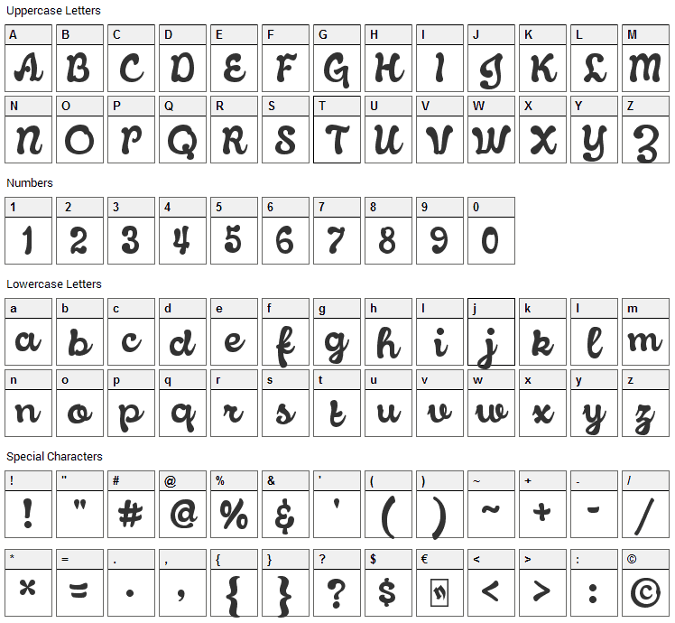 Knud Font Character Map