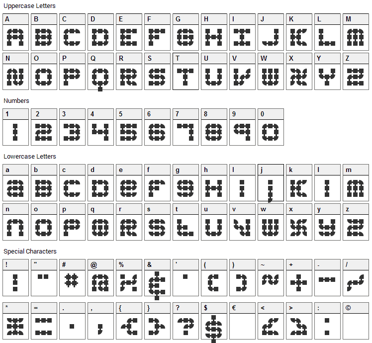 Konector Font Character Map