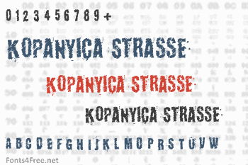 Kopanyica Strasse Font