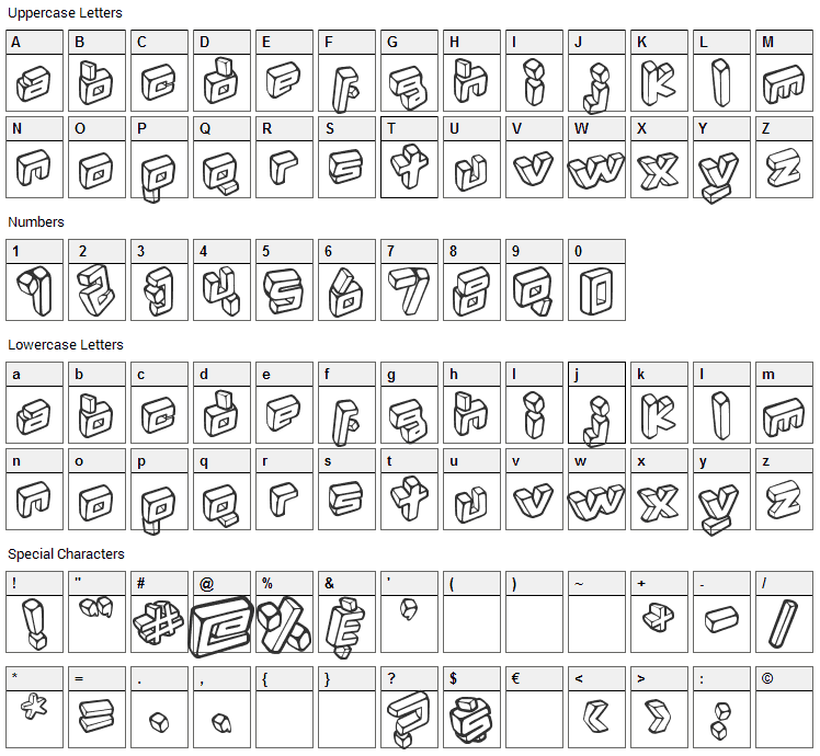 Kotak Font Character Map