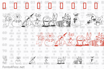 KR Easter Bunnies Font