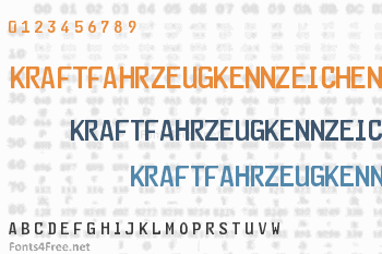 Kraftfahrzeugkennzeichen Font