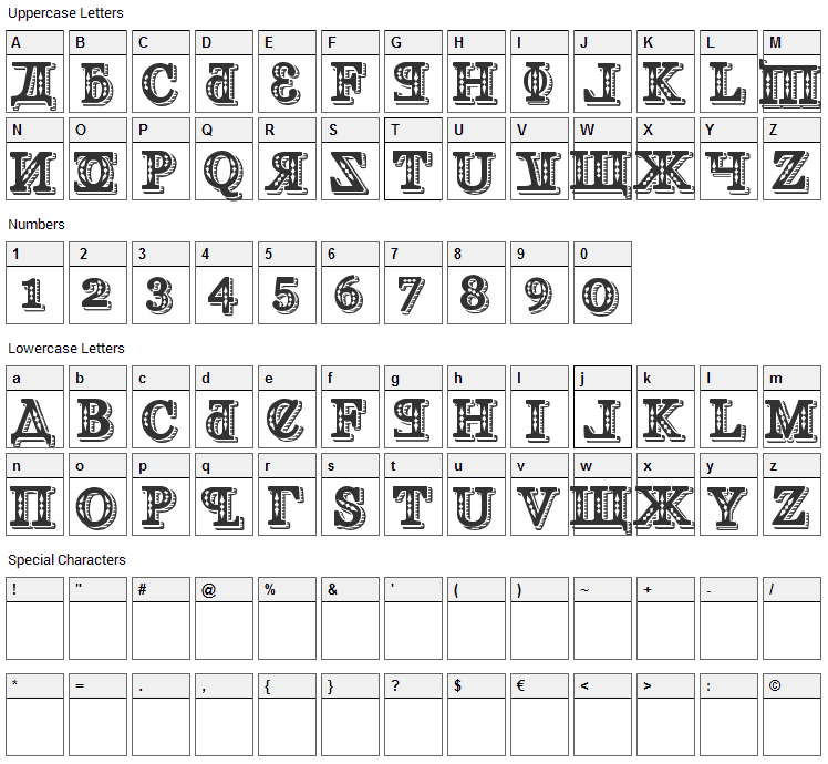 Kremlin Georgian Font Character Map