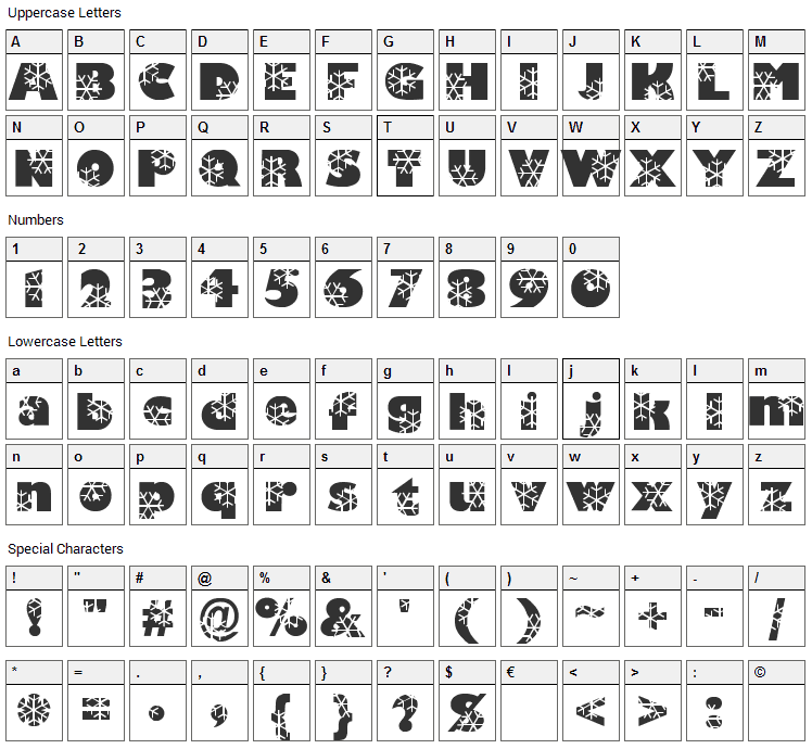 Krystal Font Character Map