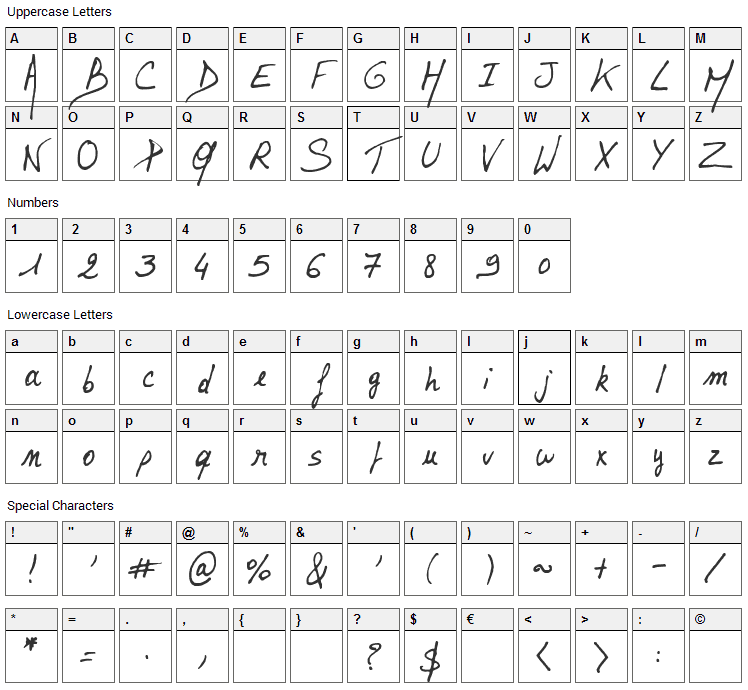 Lalex Big Badaboum Font Character Map