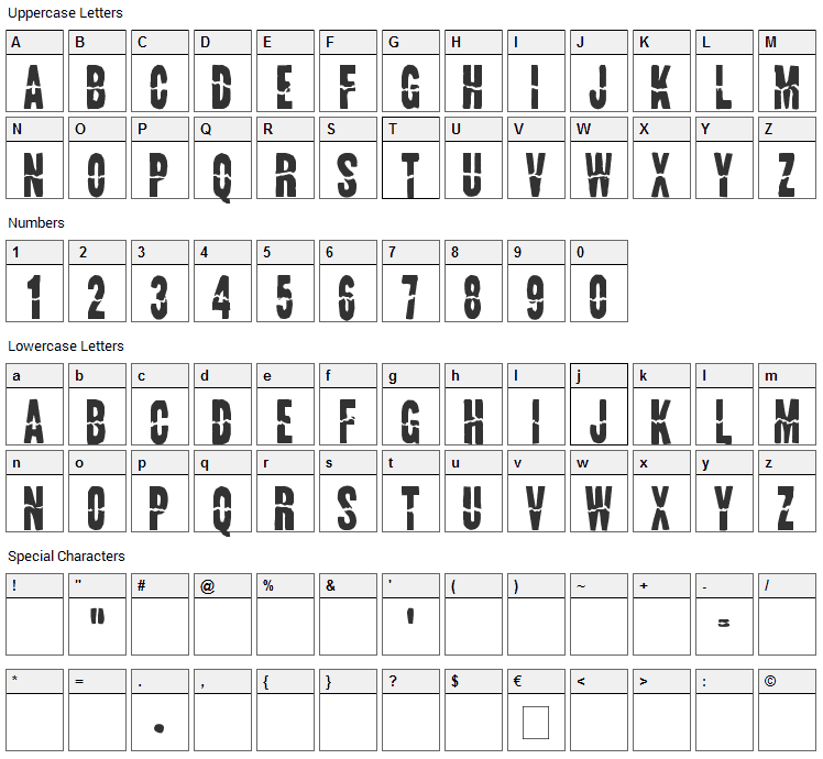 Land Speed Record Font Character Map
