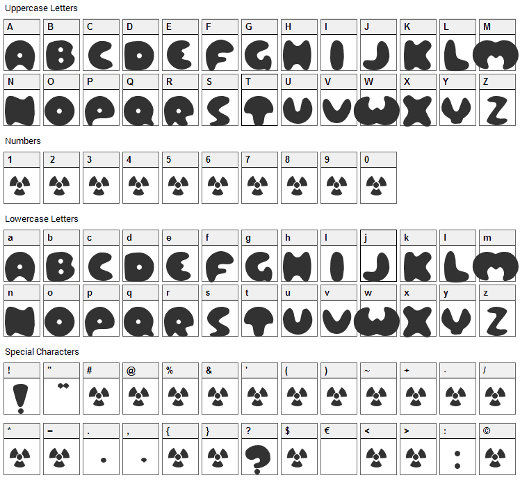 Lard Font Character Map