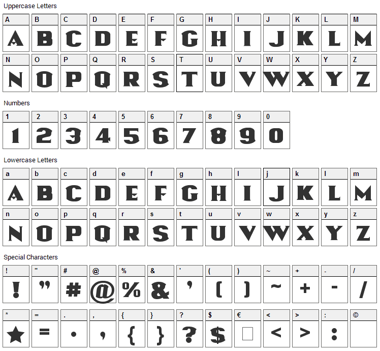 Lasso Of Truth Font Character Map