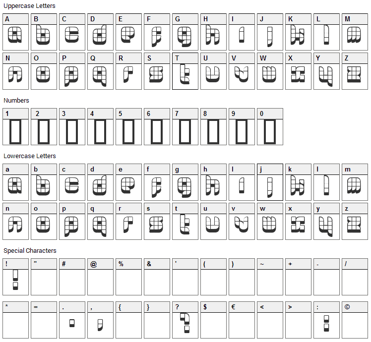 Lastu #2 Font Character Map