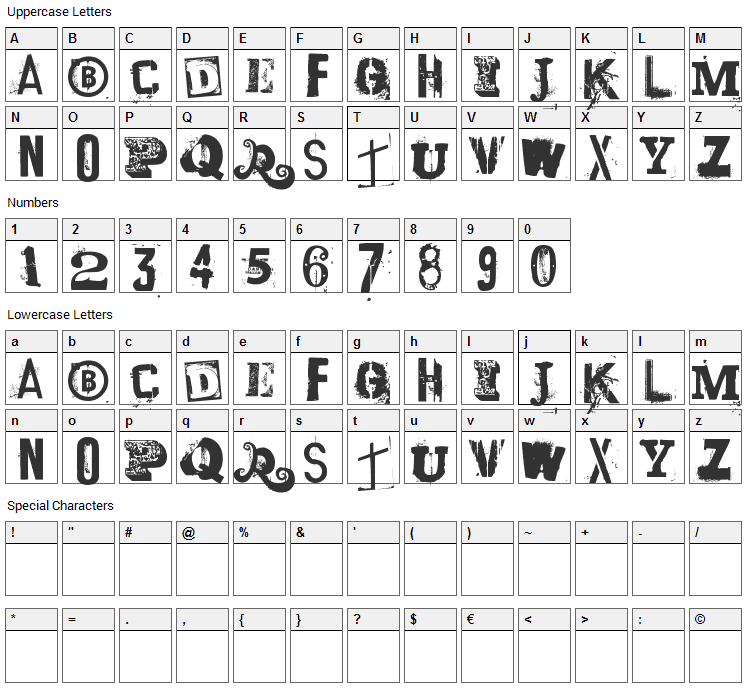 Laundromat 1967 Font Character Map