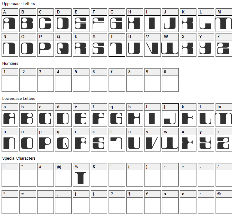 Laurel Or Hardy Font Character Map