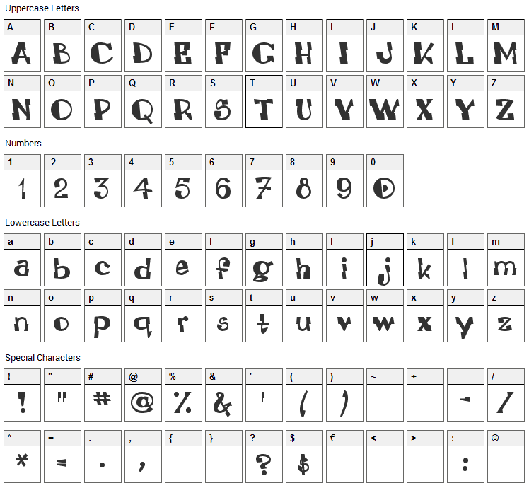 Leadville Astronaut System Font Character Map