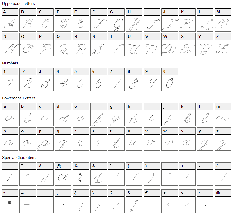 League Script Font Character Map