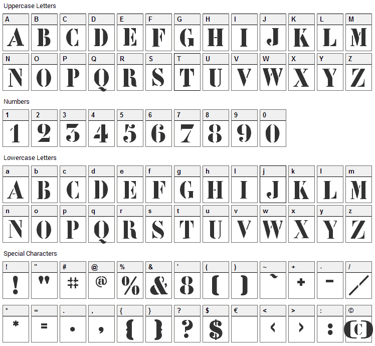 LeArchitect Font Character Map