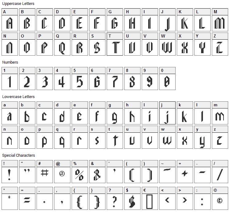 LeeBee Schwarz Font Character Map