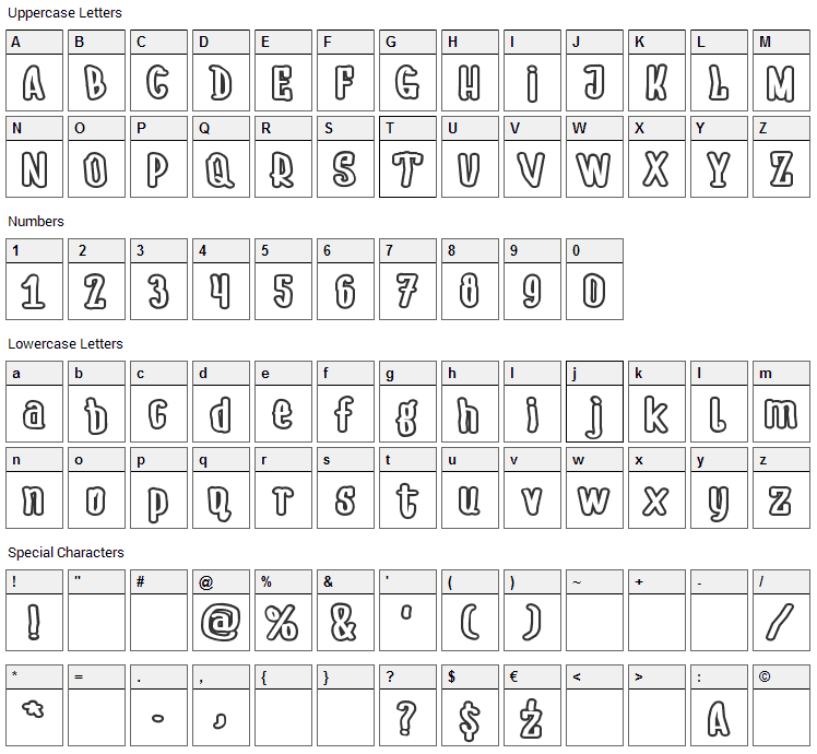 Lenka Krajniak Font Character Map