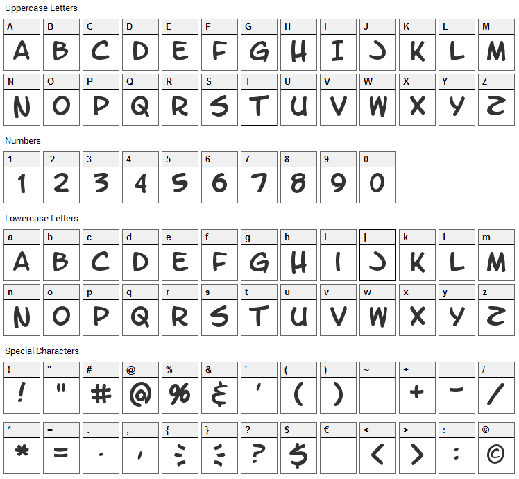 Letter O Matic Font Character Map