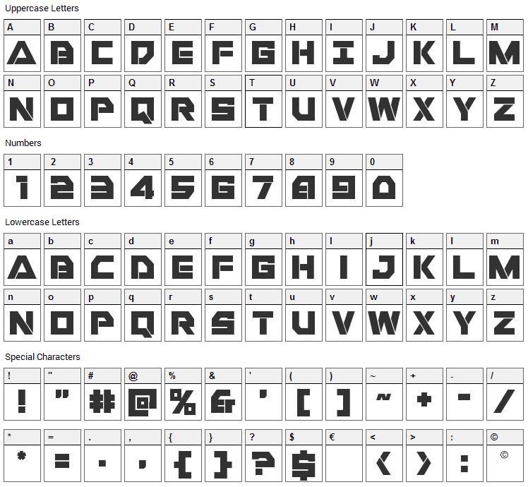Liberty Island Font Character Map