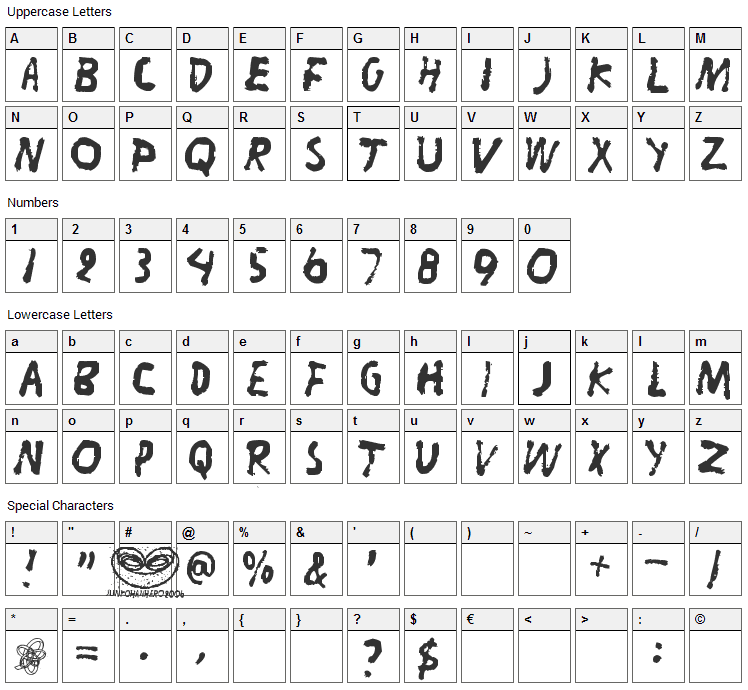 Liitu Font Character Map