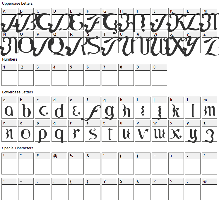 Lipi Font Character Map