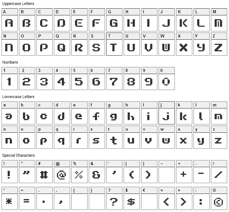 Liquid Kidz Font Character Map