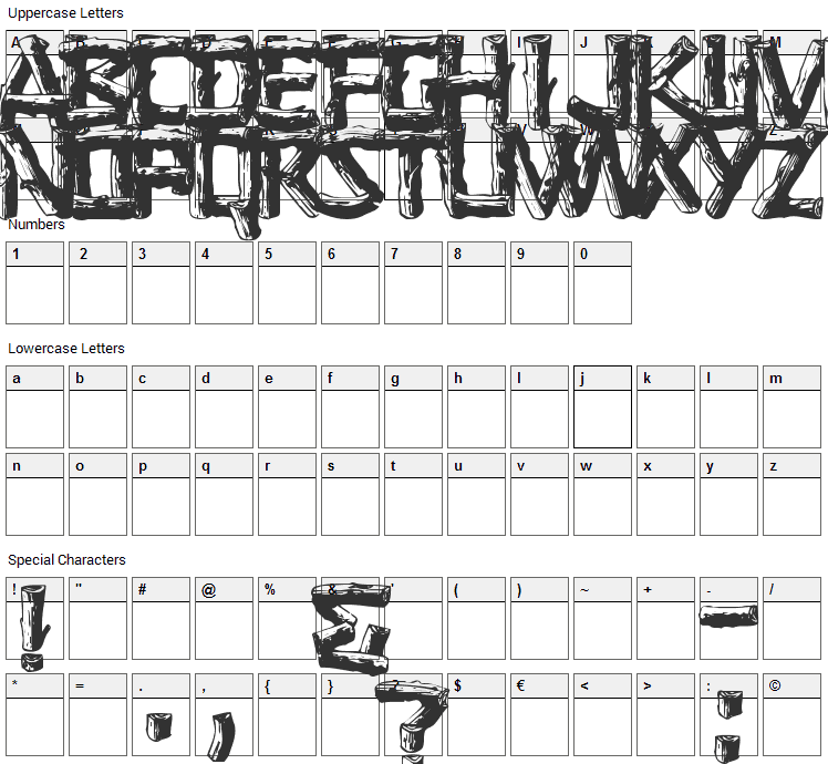 Logger Font Character Map