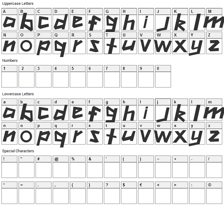 London Olympics 2012 Font Character Map