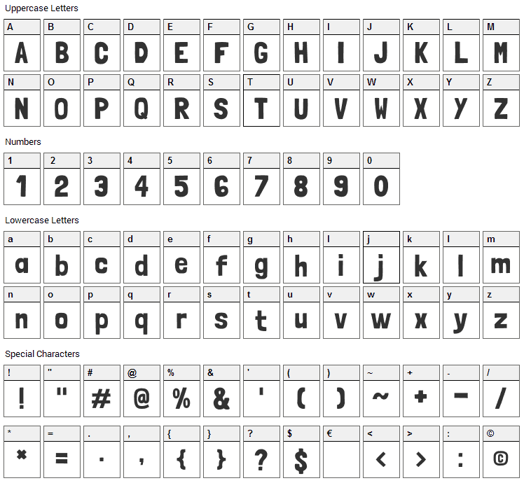 Londrina Solid Font Character Map