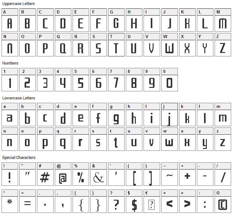 Los Caballeros del Zodiaco Font Character Map