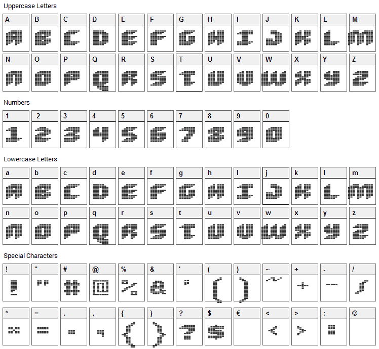 Loud Noise Font Character Map