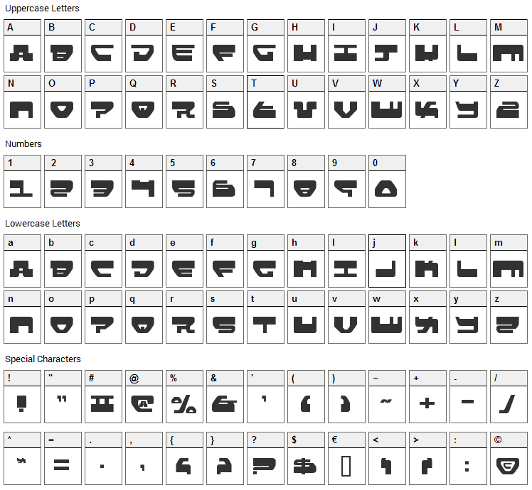Loveladies Font Character Map