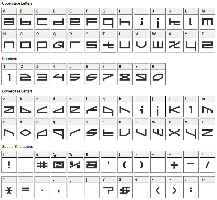 LTR-02: Morbid Vision Font Character Map