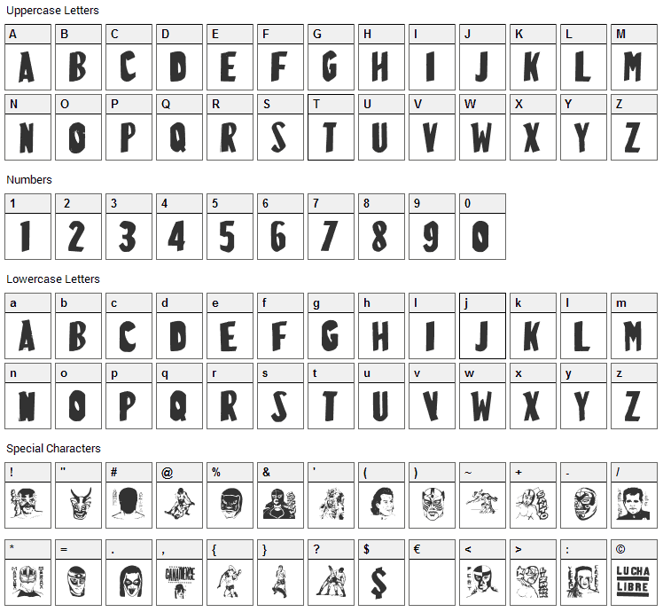 LuchitaPayol LaRuda Font Character Map