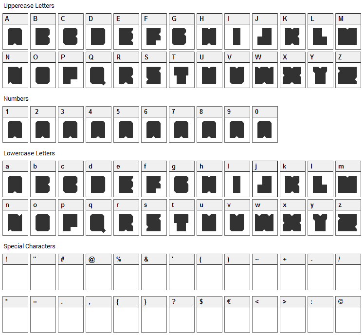 Lumio Font Character Map