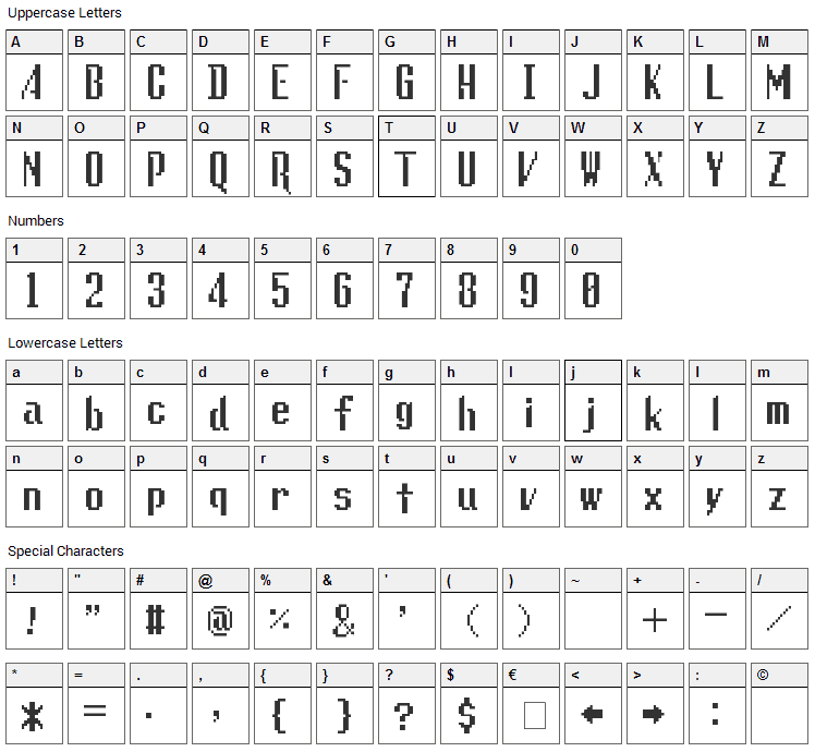 Lunchtime Doubly So Font Character Map