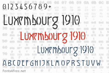Luxembourg 1910 Font