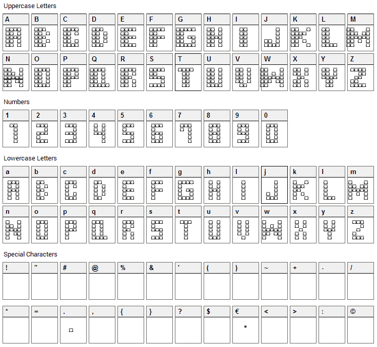 M31 Monkey Kong Font Character Map