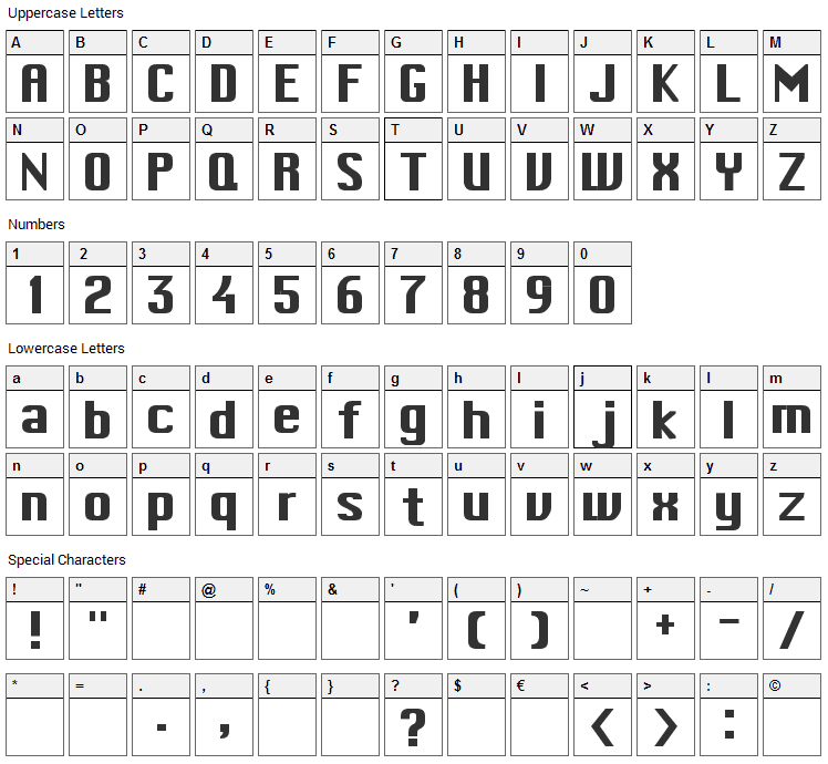 Mac Type Font Character Map